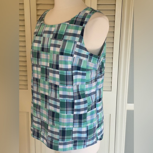 Talbots Cotton Blue/Green Plaid Shell.. like new .. Lg.. - Picture 8 of 8